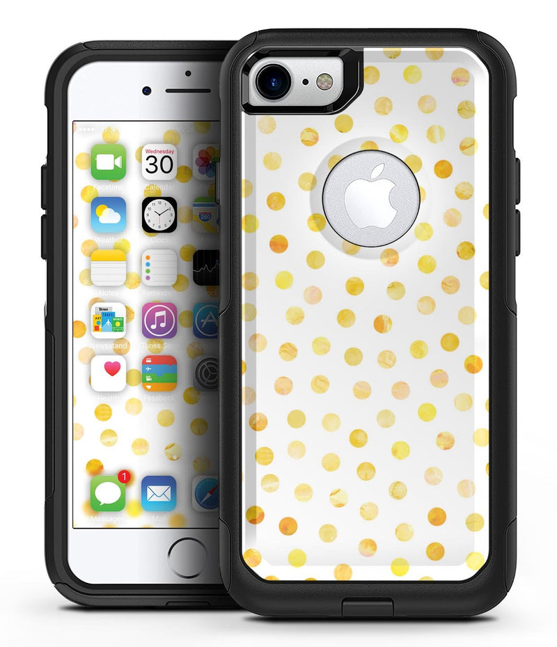 Yellow Watercolor Dots over White - iPhone 7 or 8 OtterBox Case & Skin Kits