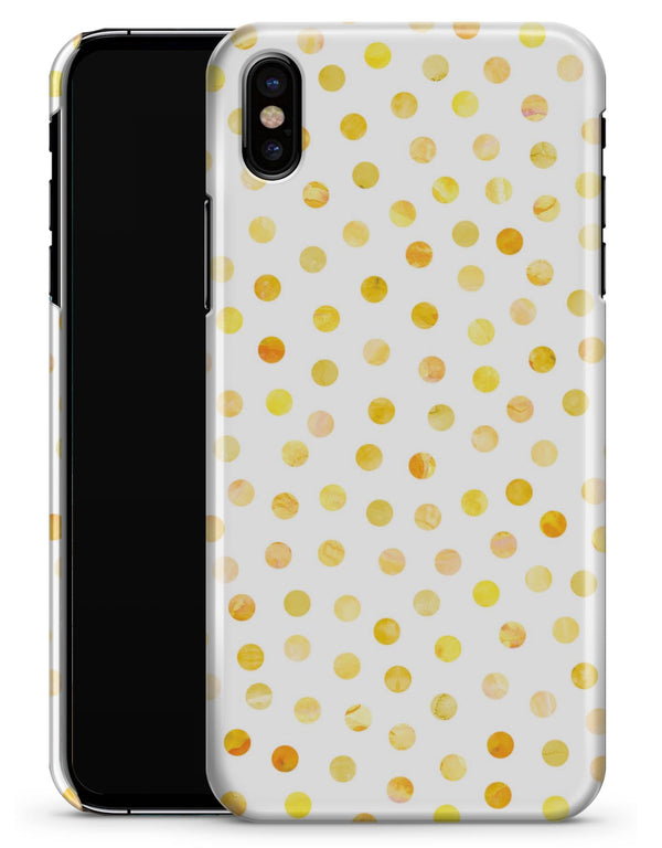 Yellow Watercolor Dots over White - iPhone X Clipit Case