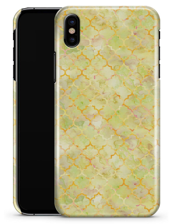 Yellow Watercolor Quatrefoil - iPhone X Clipit Case
