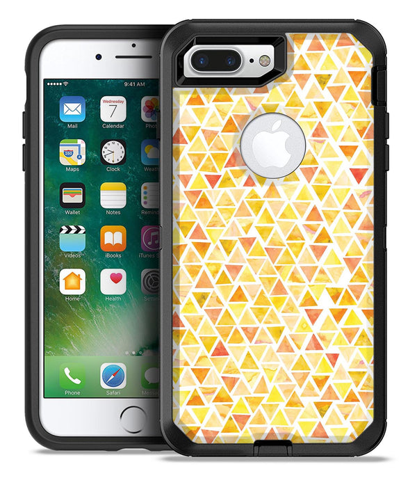 Yellow Watercolor Triangle Pattern - iPhone 7 or 7 Plus Commuter Case Skin Kit