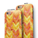 Yellow and Orange Watercolor Chevron Pattern iPhone 6/6s or 6/6s Plus 2-Piece Hybrid INK-Fuzed Case