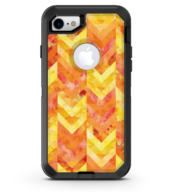 Yellow and Orange Watercolor Chevron Pattern - iPhone 7 or 8 OtterBox Case & Skin Kits