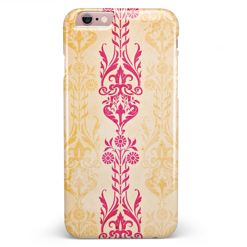 Yellow and Pink Floral Rococo Pattern iPhone 6/6s or 6/6s Plus INK-Fuzed Case