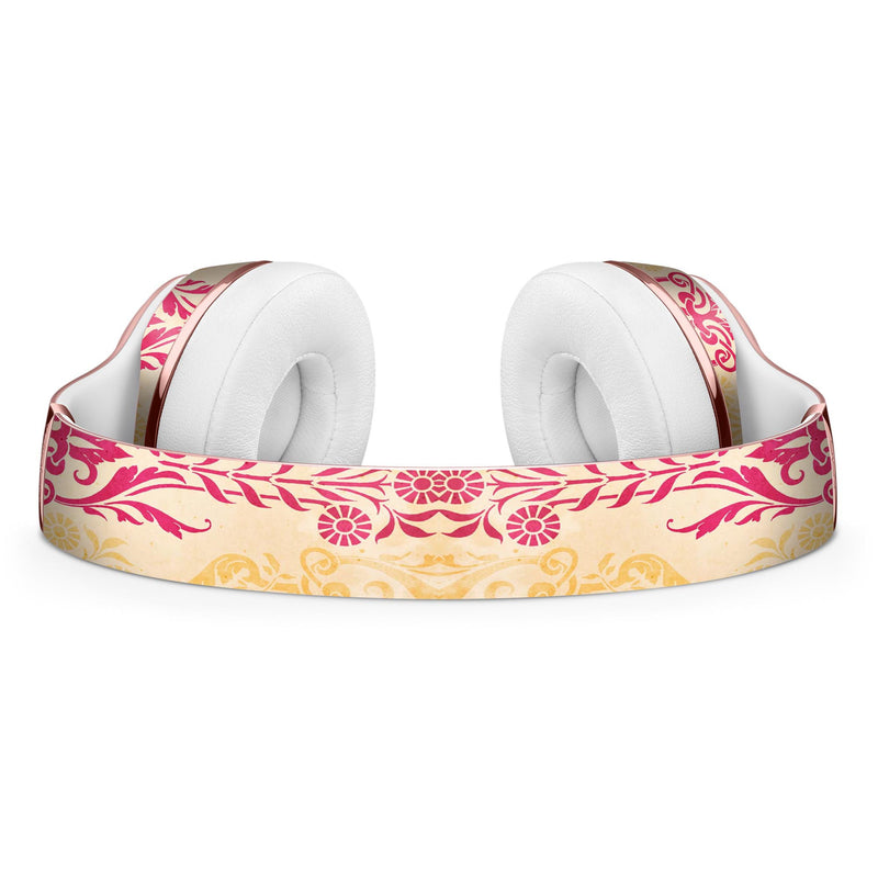 Yellow and Pink Floral Rococo Pattern Full-Body Skin Kit for the Beats by Dre Solo 3 Wireless Headphones
