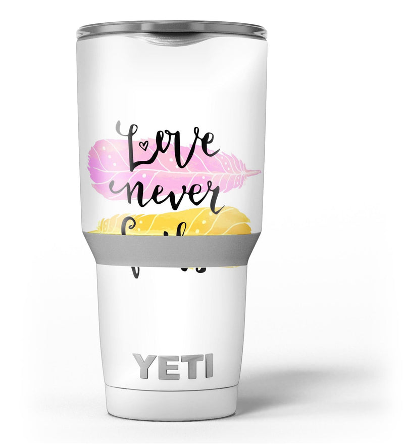 Yellow and Pink Love Never Fails - Skin Decal Vinyl Wrap Kit