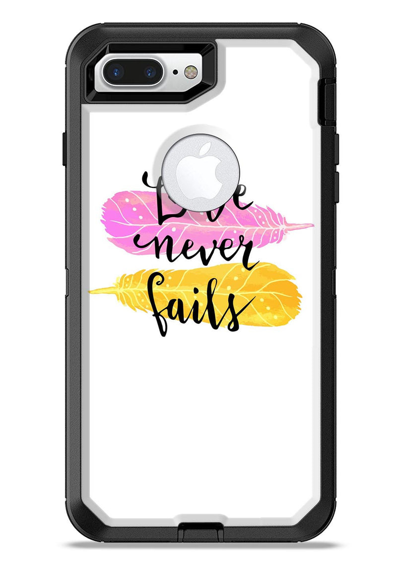 Yellow and Pink Love Never Fails - iPhone 7 or 7 Plus Commuter Case Skin Kit
