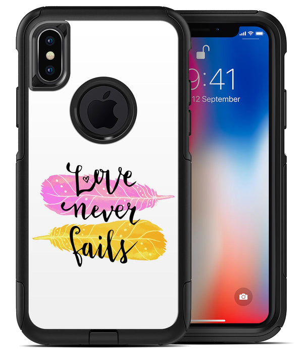 Yellow and Pink Love Never Fails - iPhone X OtterBox Case & Skin Kits