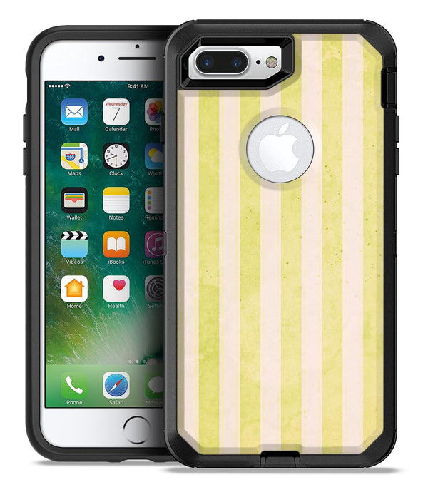 Yellow and White Verticle Stripes - iPhone 7 or 7 Plus Commuter Case Skin Kit