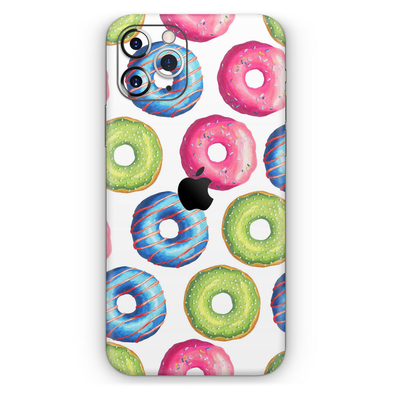 Yummy Colored Donut Galore - Skin-Kit compatible with the Apple iPhone 12, 12 Pro Max, 12 Mini, 11 Pro or 11 Pro Max (All iPhones Available)