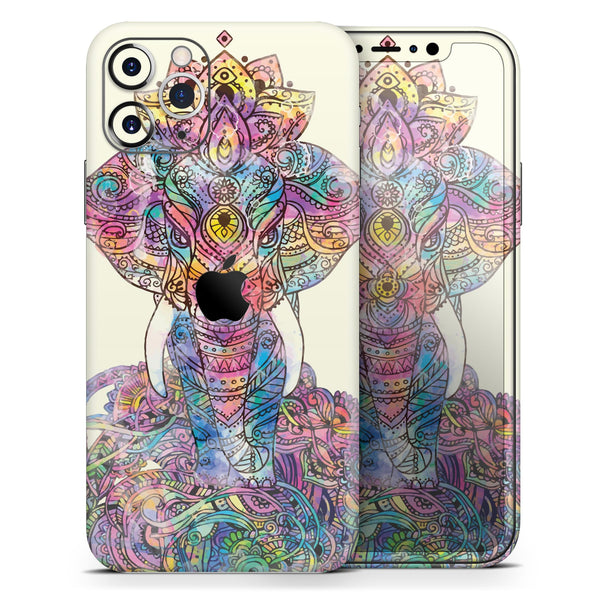 Zendoodle Sacred Elephant - Skin-Kit compatible with the Apple iPhone 12, 12 Pro Max, 12 Mini, 11 Pro or 11 Pro Max (All iPhones Available)