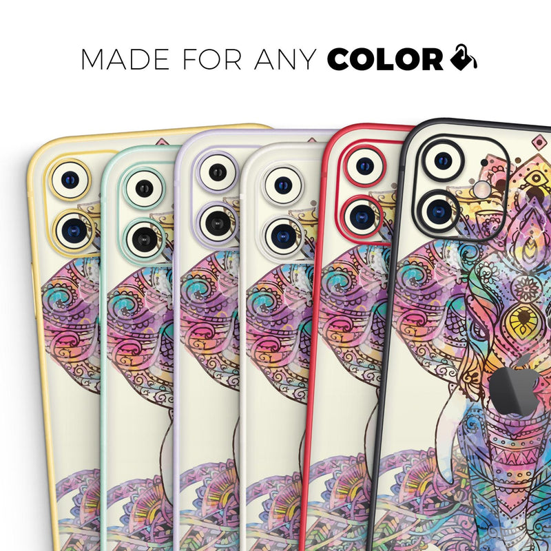 Zendoodle Sacred Elephant - Skin-Kit compatible with the Apple iPhone 12, 12 Pro Max, 12 Mini, 11 Pro or 11 Pro Max (All iPhones Available)