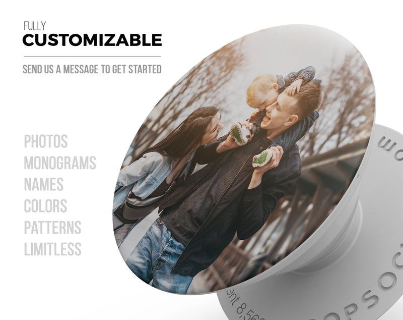Custom Add Your Own Photo, Design or Image - Skin Decal Kit for the PopSockets Smartphone & Tablet Grip Stand