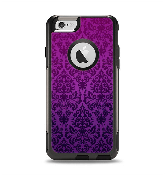 The Purple Delicate Foliage Pattern Apple iPhone Skin Set for Otterbox Cases