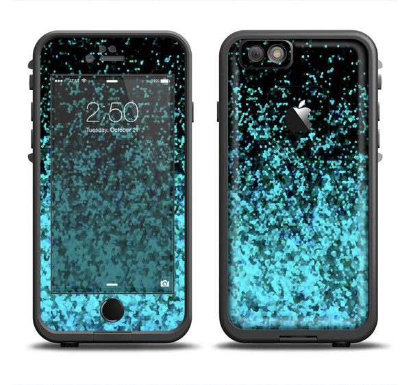 The Black and Turquoise Unfocused Sparkle Print Apple iPhone 6 LifeProof Fre Case Skin Set (Other Models Available!)