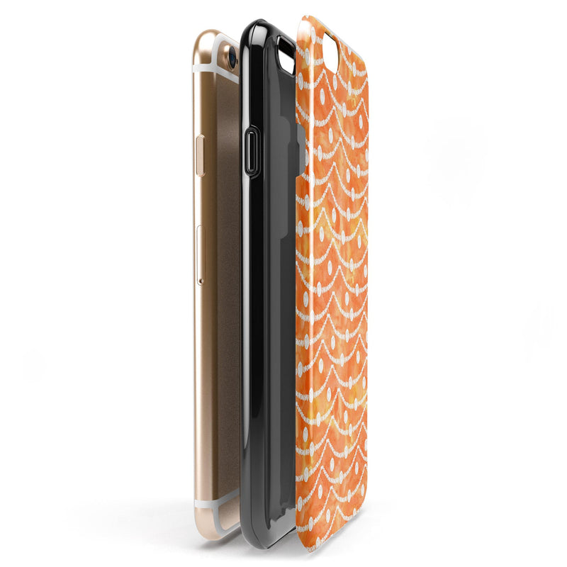 the Fire Watercolored Polka Dots on a String iPhone 6/6s or 6/6s Plus 2-Piece Hybrid INK-Fuzed Case