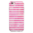 the Grungy Pink Watercolor with Horizontal Lines iPhone 6/6s or 6/6s Plus 2-Piece Hybrid INK-Fuzed Case