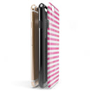 the Grungy Pink Watercolor with Horizontal Lines iPhone 6/6s or 6/6s Plus 2-Piece Hybrid INK-Fuzed Case