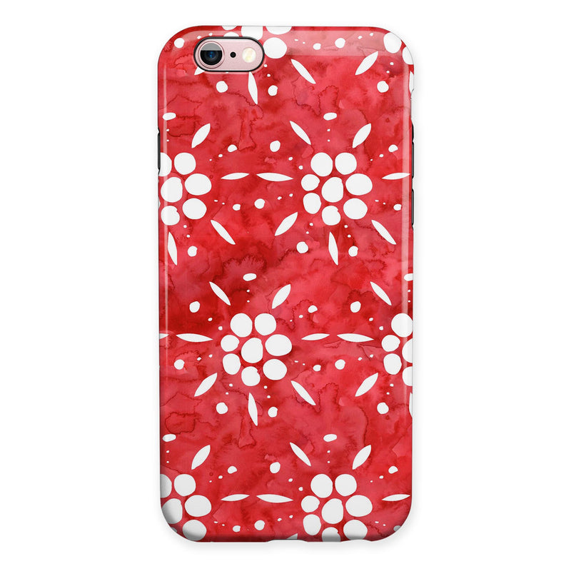 the Red WAtercolor Floral Pedals iPhone 6/6s or 6/6s Plus 2-Piece Hybrid INK-Fuzed Case